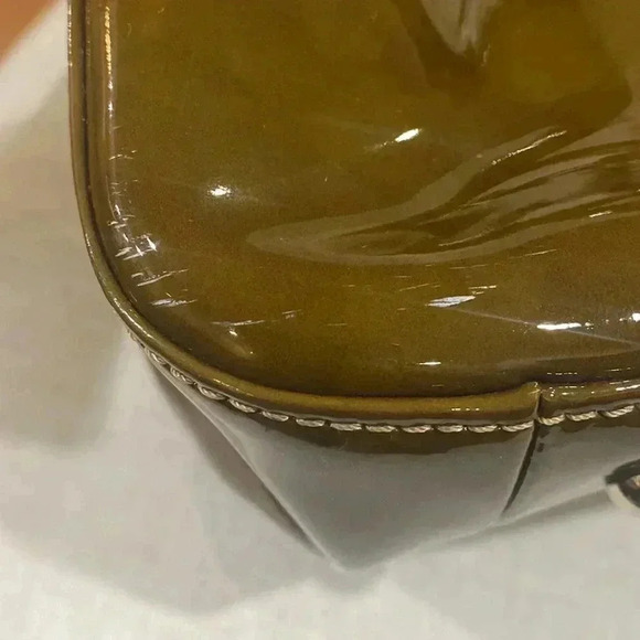 LONGCHAMP Brown Tortoise Patent Leather Large Roseau Toggle Tote - Picture 12 of 13